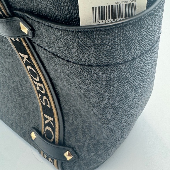 Michael Kors Black/Brown Signature Coated Canvas and Leather Small Maeve Tote - Picture 9 of 16